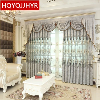 

Luxury European Embroidery Curtains For Living Room Classic High-end Custom Curtains For Bedroom Window Curtain Kitchen/Hotel