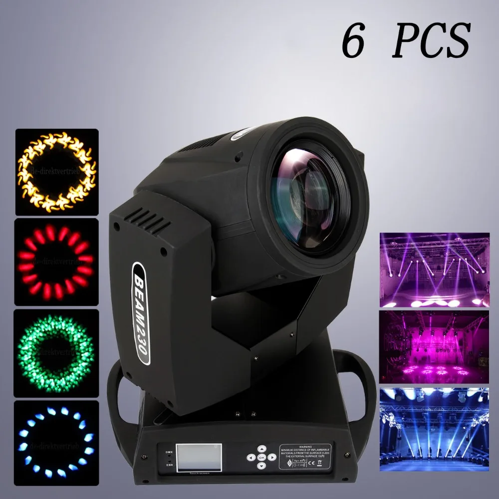 

(Ship from EU) 6pcs Sharpy Beam 230W 7R Moving Head Light Touch Screen Stage Disco Lights