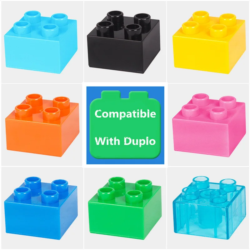 

Diy Plastic Large Particle Building Blocks 2X2 Thick Bricks Bulk Accessories Compatible with Duploed Toys For Children Kids Gift