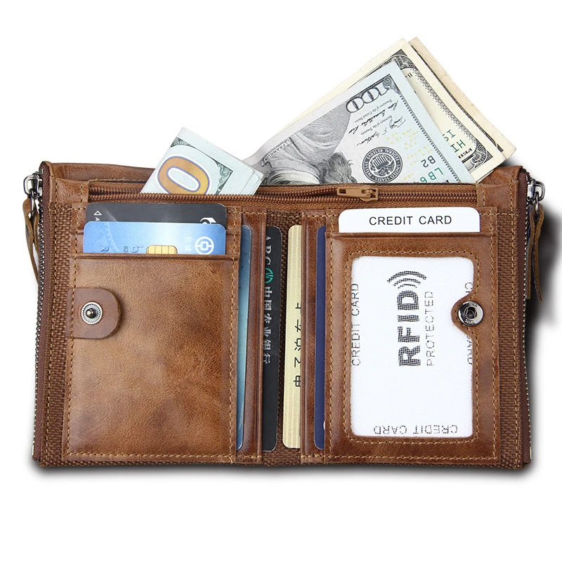 OZUKO 2019 High Quality Men Wallet Multi-Functional Cowhide Coin Purse Genuine Leather Short Pocket | Багаж и сумки