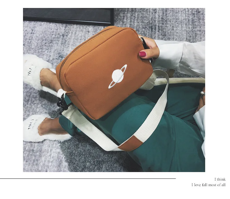 Модная женская сумка-мессенджер из матовой кожи с вышивкой, мультяшная планета, молния, сумка на плечо, мини-Спортивная маленькая квадратная сумка для девочек