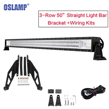 

Oslamp Tri-Row 50'' LED Light Bar Offroad Combo Beam Led Work Light Bar with Upper Windshield Mount For Toyota Tacoma 2005-2015