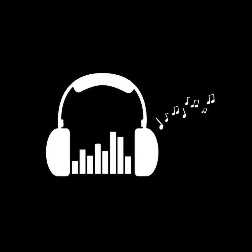 Виниловая наклейка трафарет для наушников музыкальных заметок 17 8 см x 11