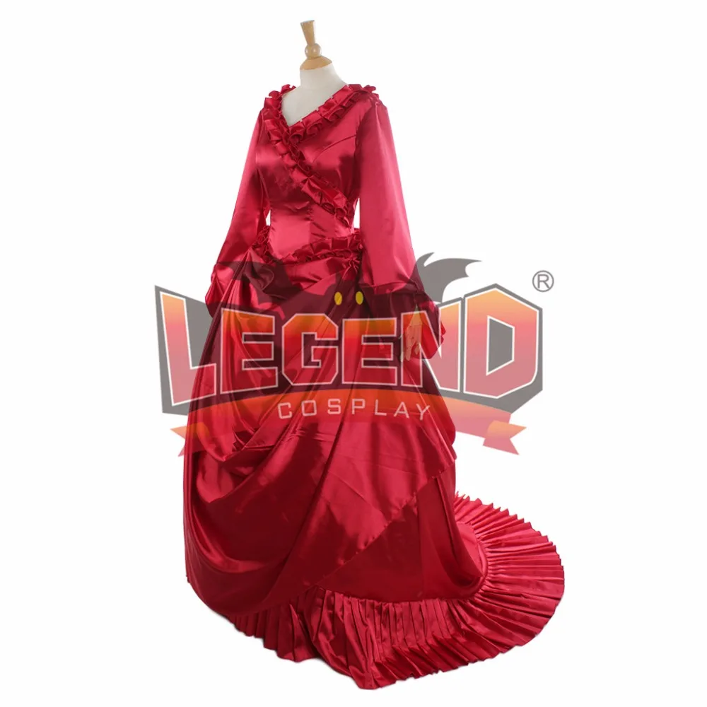 Дракула Брэма Стокера Mina Харкер красный суеты Необычные платья Взрослый Для женщин Хэллоуин красный средневековый Дракула платье