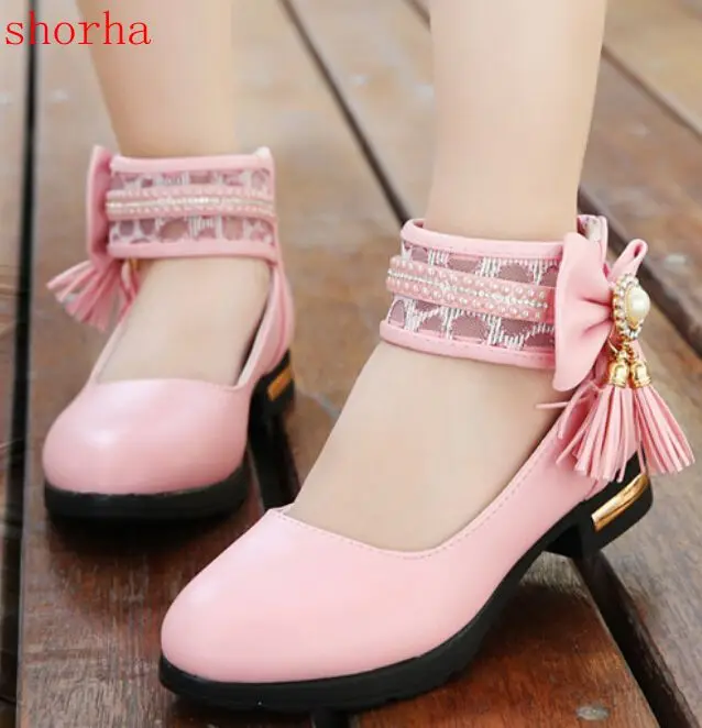 

Autumn 2018 New Singles shoes Korean Girls' children's shoes Women's high-heeled princess shoes Casual girls Black shoes