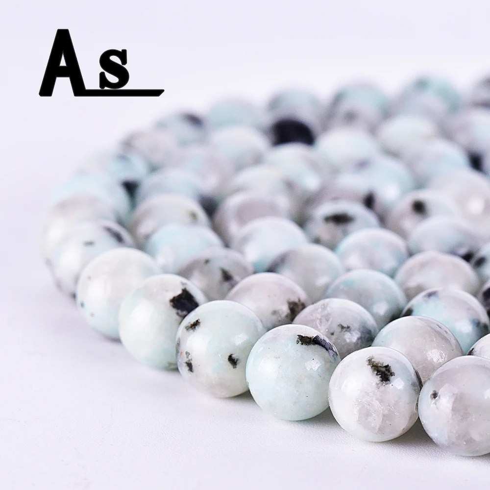 

Asingeloo Black Line Rhodonite Tianshan Blue Stone Women Jewelry Fashion Making Loose Beads 4 6 8 10 12mm