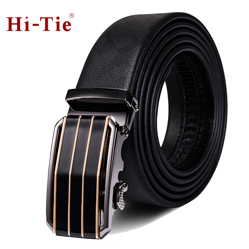 

PD-2120 Hi-Tie Business Designer Genuine Leather Belt Male Automatic Buckle Brown Belt 160cm Long Wide Men's Trouser Charm Belts