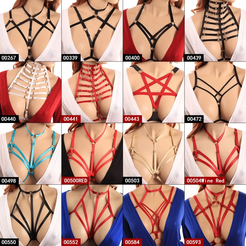 

Pentagram Harness Bra Punk Goth Strap Top Belt Women Sexy Body Cage Bras Bondage Sexy Lingerie Plus Size Festival Rave Garters