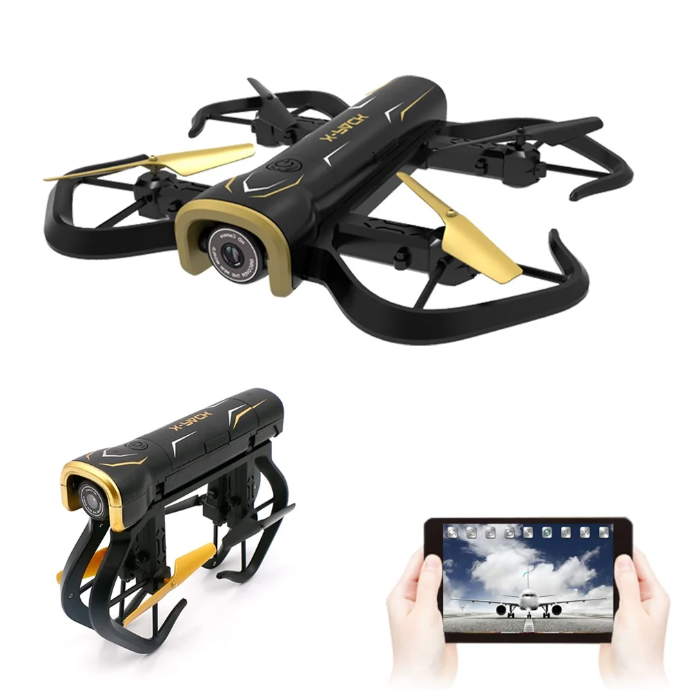 

Mini Drone with Camera HD WIFI FPV Altitude Hold Black Selfie drone Foldable Quadcopter Easy to Fly VS H43wh H37 H47