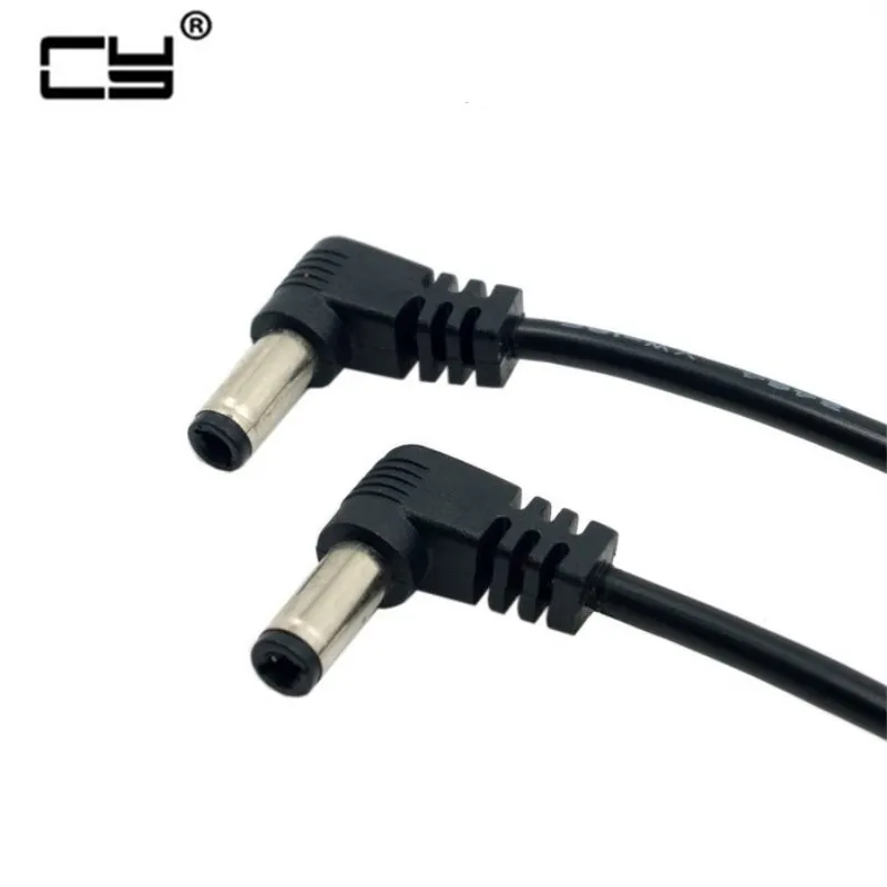 

DC Power 5.5 x 2.1mm / 2.5mm Male to 5.5 2.1/2.5mm Male Plug Cable 90 Degree Right Angled 60cm