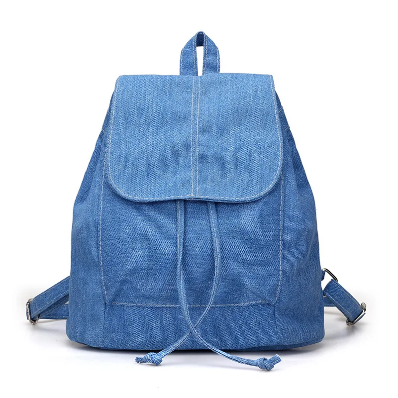 

2017 New Denim Canvas Women Backpack Drawstring School Bags For Teenagers Girls Small Backpack Female Rucksack Mochilas Feminina
