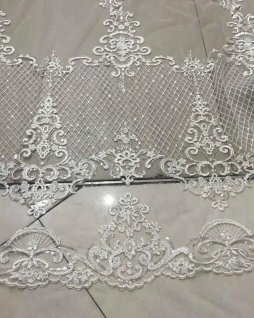 

5yards french net lace JOY-002 with sequins african tulle lace fabric with sequins for wedding