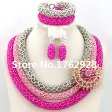 Горячие модные свадебные украшения комплект ручной работы со стразами Бусины комплект ювелирных изделий в африканском стиле новые женские Бусины комплект ювелирных изделий