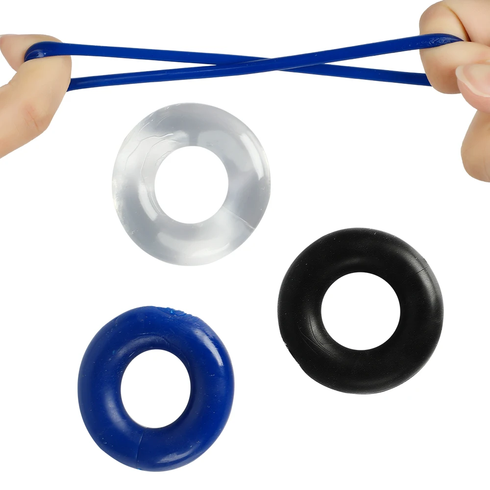 Anneau perlé extensible et dur, 3 pièces, rehausseur, retarde l'éjaculation, entraîneur pour hommes, jouets sexuels, produits pour adultes masculins_voghion.com