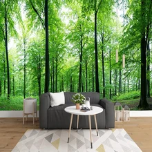 3D настенная бумага современный свежий зеленый лесной пейзаж фото настенная гостиная диван фон водонепроницаемый домашний декор настенная ткань