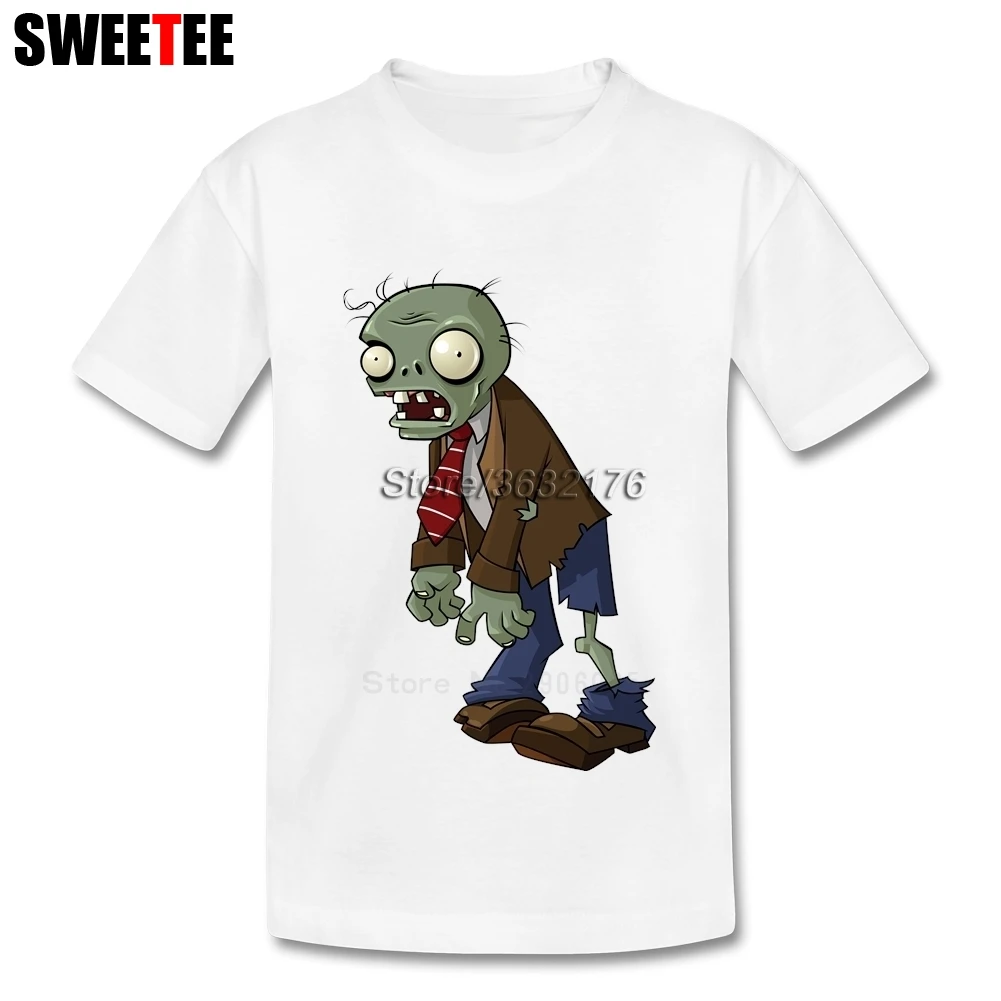 

Plants Vs Zombies Boys Girls T Shirt 100% Cotton Short Sleeve Round Neck Tshirt Children Tee Shirt 2018 New T-shirt For Kids