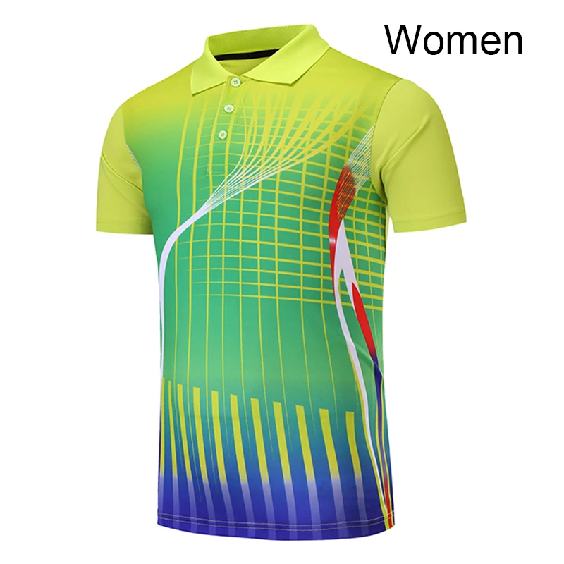 Печать имя рубашка для бадминтона мужчин/женщин, теннисные футболки, спортивная рубашка для настольного тенниса, футболка pingpong 210AB - Цвет: Woman 1 shirt
