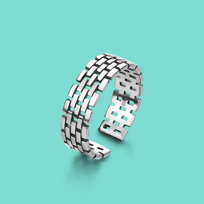 

Layered design silver ring girl 925 sterling silver ring solid silver opening ring adjustable size Non-fading silver ring bijoux