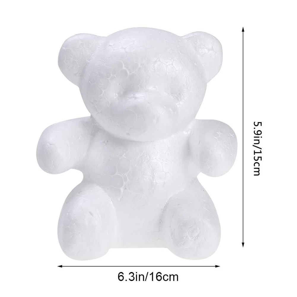 Моделирование Медведь пенополистирол пенопласт белый медведь пена подарки шар с сердечками украшение ручной работы цветок пасхальные Вечерние - Цвет: 15cm