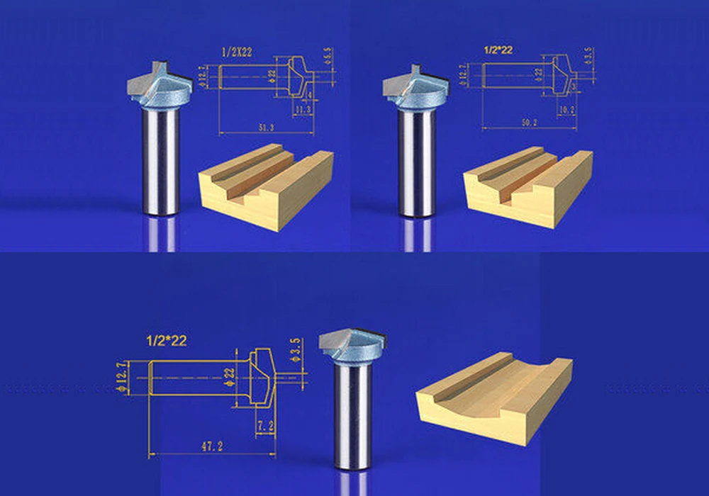 Shank 12.7mm 1/2" CNC Engraving Router Bits Woodworking Tungsten