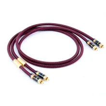 A pair XIANZUN Hawk 6N oxygen-free copper RCA double lotus thread HiFi audio cable Signal line