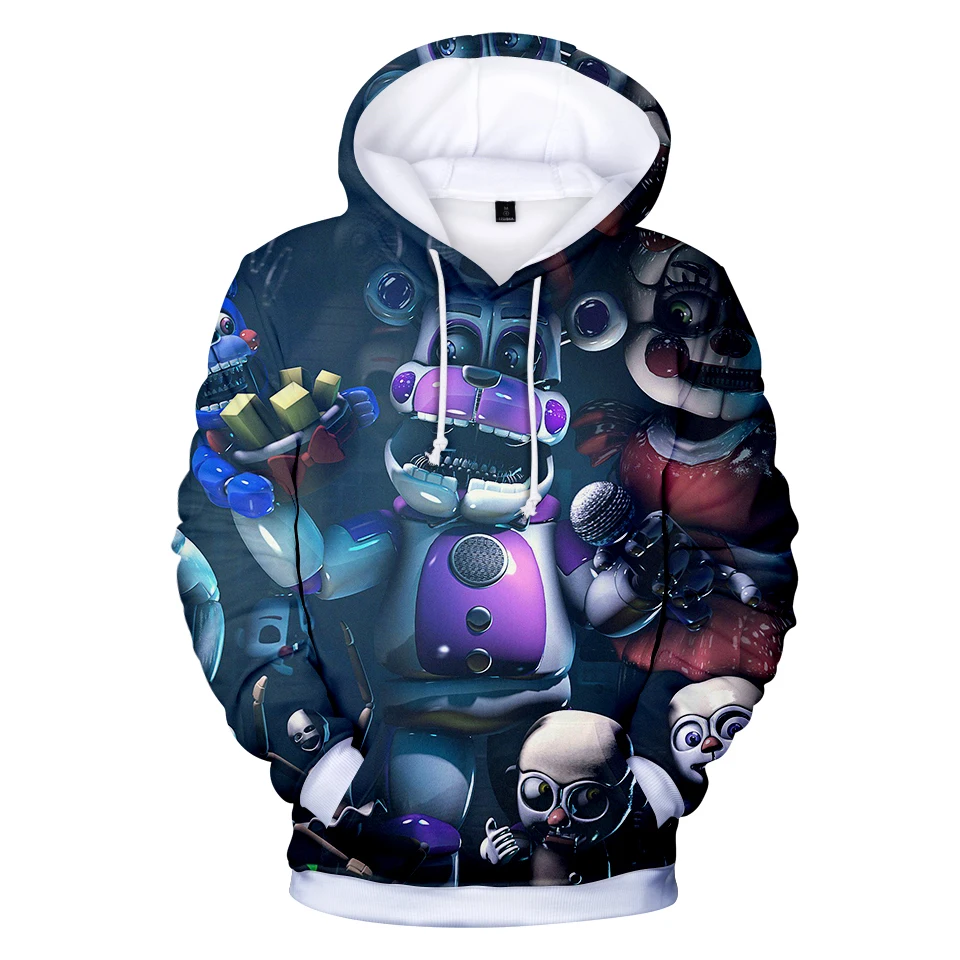 Толстовка с капюшоном для мальчиков FNAF 3d толстовка верхняя одежда рисунком Five