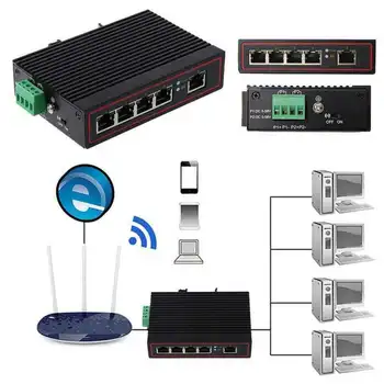 

UK Industrial Ethernet Switch 10/100M Signal Strengthen Network Switch 5 Ports