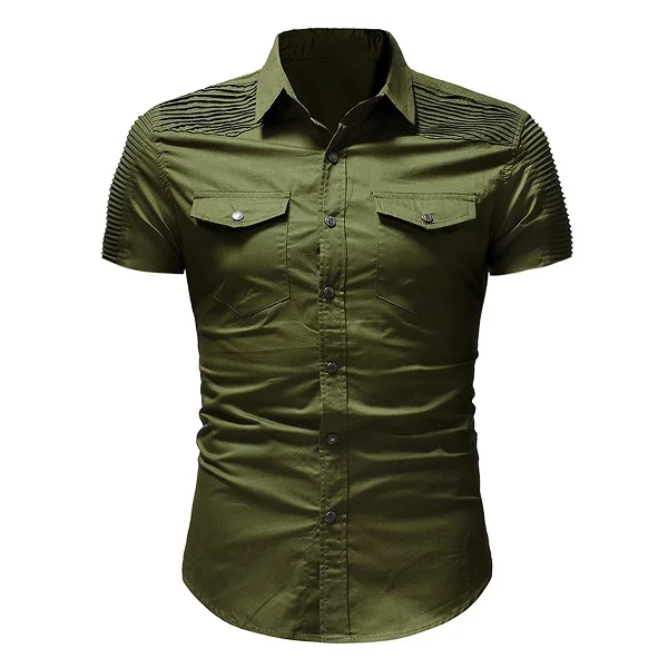 Short sleeve military style dress shirt papalasopa