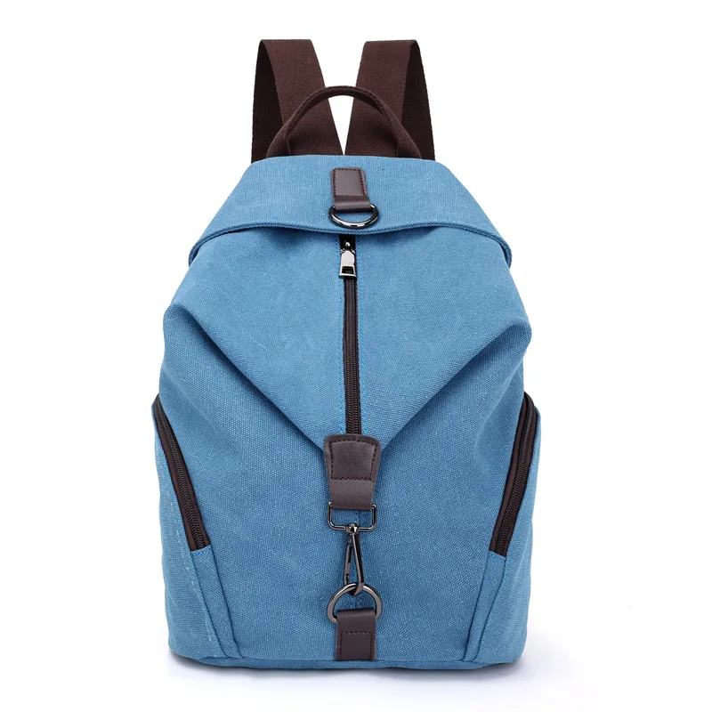 Женский холщовый уличный женский спортивный рюкзак, большая Вместительная дорожная сумка на молнии, рюкзаки для школы, тренажерного зала, фитнеса - Цвет: Blue