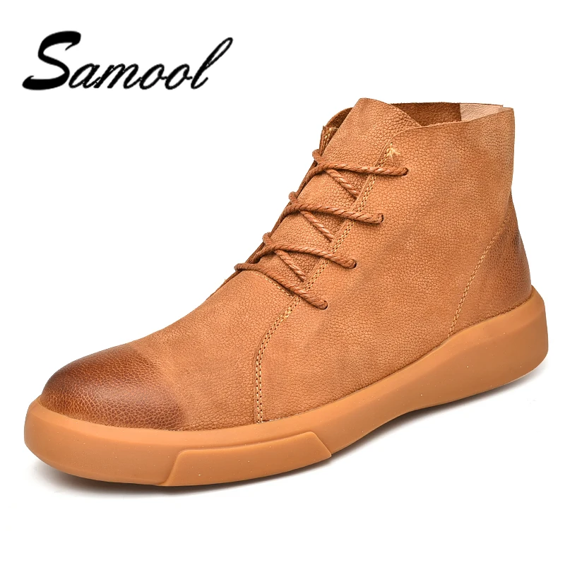 

2018 New Arrival Spring Autumn Boots Men Suede Leather Unisex Style Fashion Male Work Shoes Lover Martin Boot Large size JX5