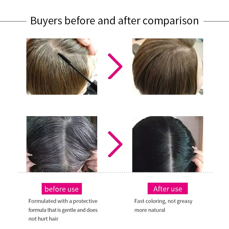 One Time Hair Dye Instant Gray Root Pen Dye Black Hair 2 In 1 Easy