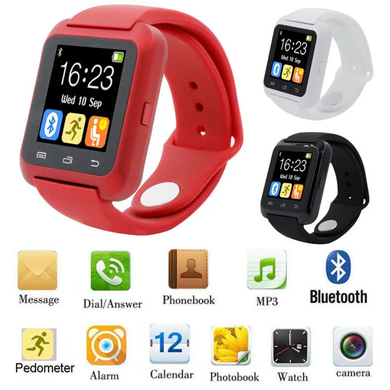 Бесплатная доставка черный U80 Bluetooth SmartWatch Спорт на открытом воздухе шагомер