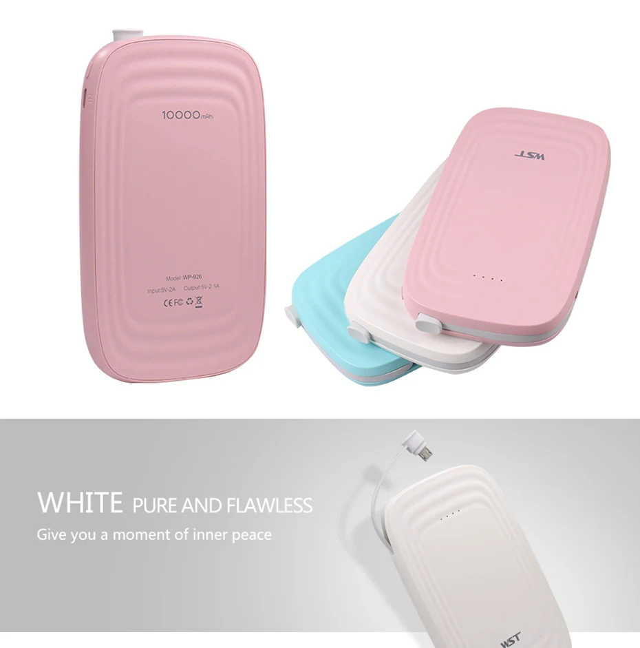 WST 10000mAh Portable Mobile External Battery LED Powerbank Battery Pack Power Bank For Xiaomi Samsung Phone Poverbank Charger (11)