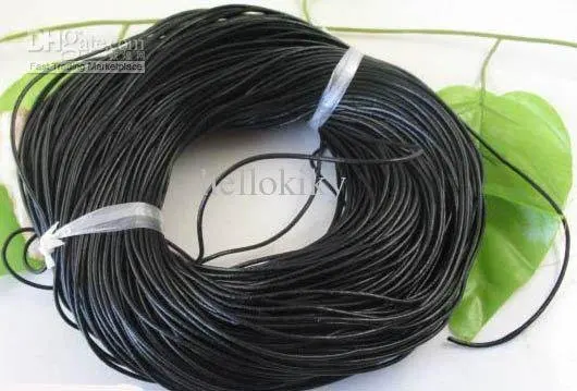 

100METERS Black Leather Cord 1.5mm M2625