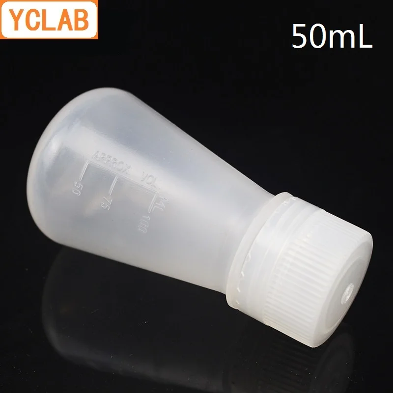 

YCLAB 50mL Plastic Erlenmeyer Flask with Screw Cap and Graduation Conical Triangle Flask Laboratory Chemistry Equipment