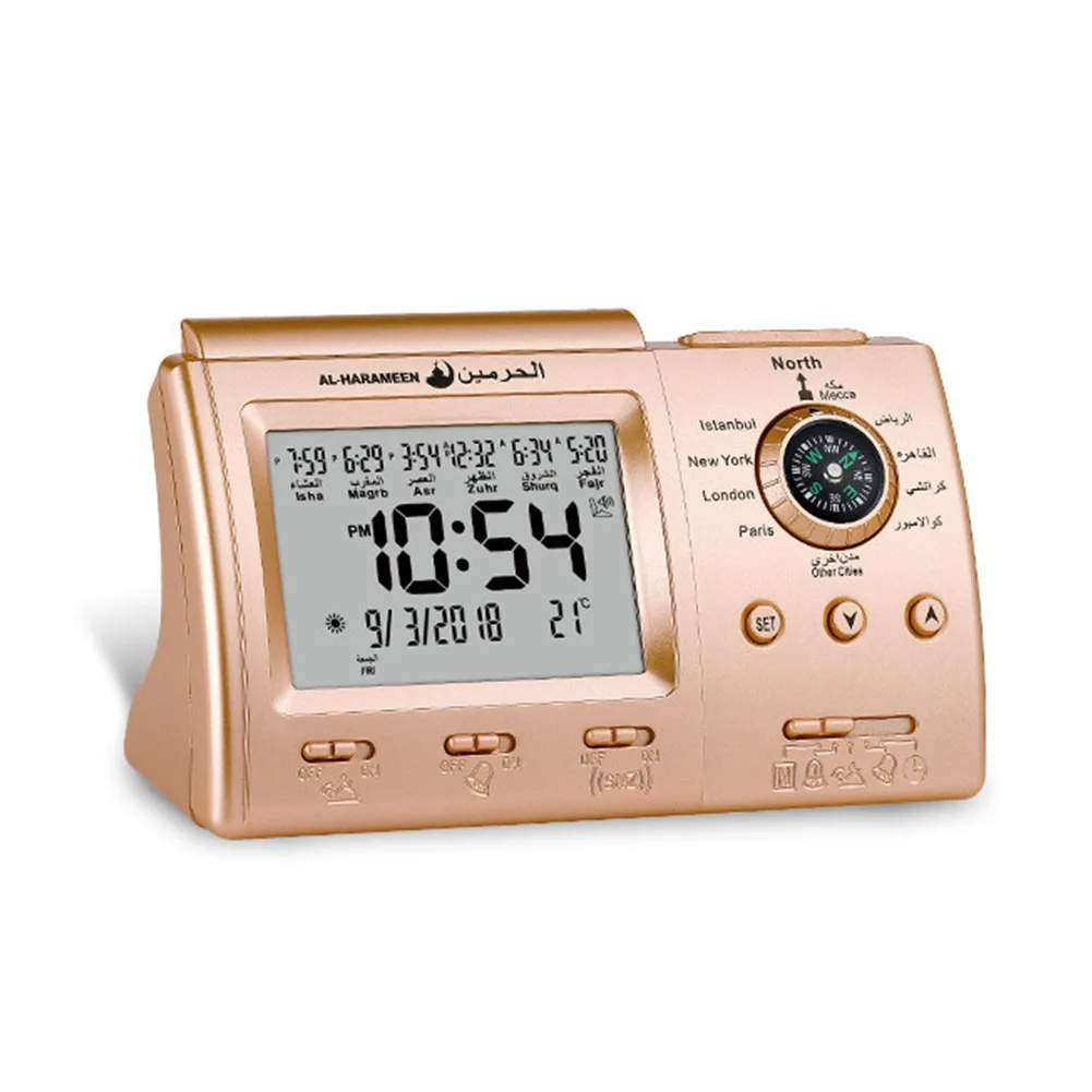 Volume Control Prayer Clock Multifunction Study Electronic Calendar Accuracy Church Desktop Islamic Muslim Worship Digital | Дом и сад