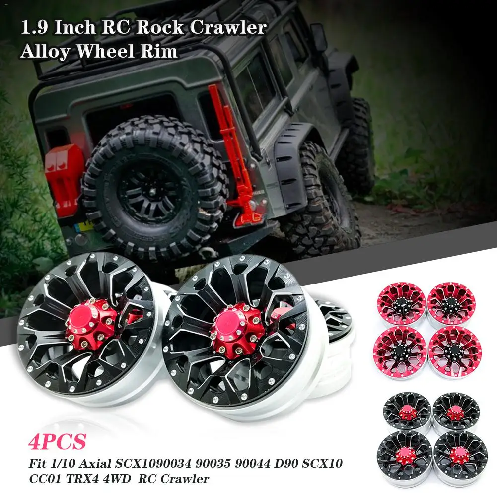 4 шт. 1,9 дюймов RC Рок Гусеничный сплав обод колеса Beadlock для 1:10 Axial SCX10 90034 90035 90044 D90 4WD Traxxas TRX-4 RC части автомобиля