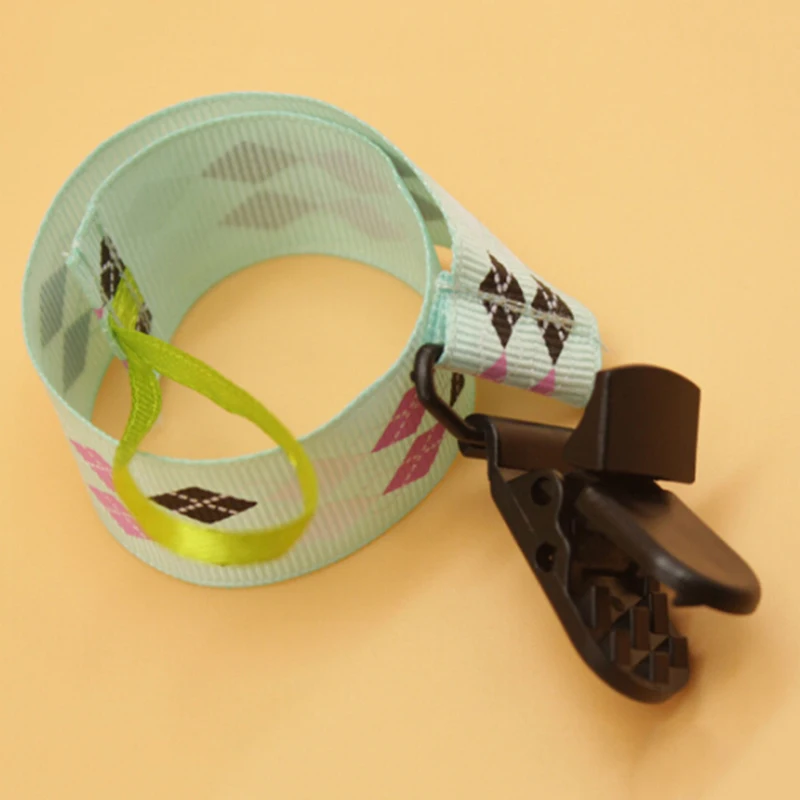 Toddler Pacifier Ribbon Chain Holder Soother Nipple Clip Chain Holder