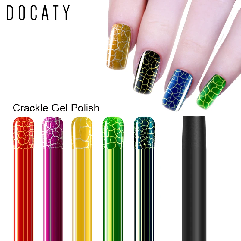 Продажа Docaty Гель лак для ногтей 8 мл Professional Classic ноготь с эффектом трещин Art Маникюр Дизайн Перманентный эмалированный светильник Poly Gel Nail Builder