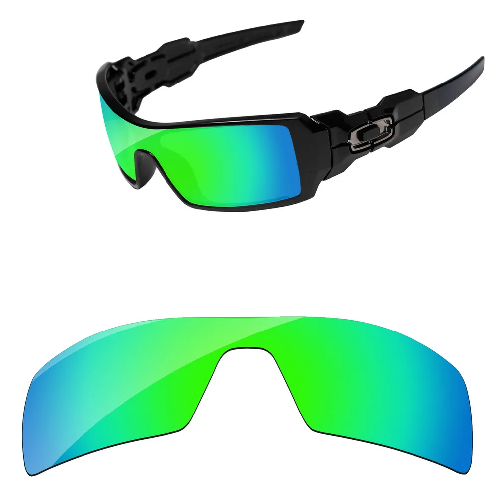 Emerald Green Mirror Polarized Replacement Lenses For Oil Rig Sunglasses Frame 100 UVA & UVB