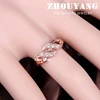 ZHOUYANG Ring For Women Simple Style Wave Shape Austrian Crystals Rose Gold Color & Silver Color Fashion Jewelry ZYR334 ZYR226 ► Photo 3/6