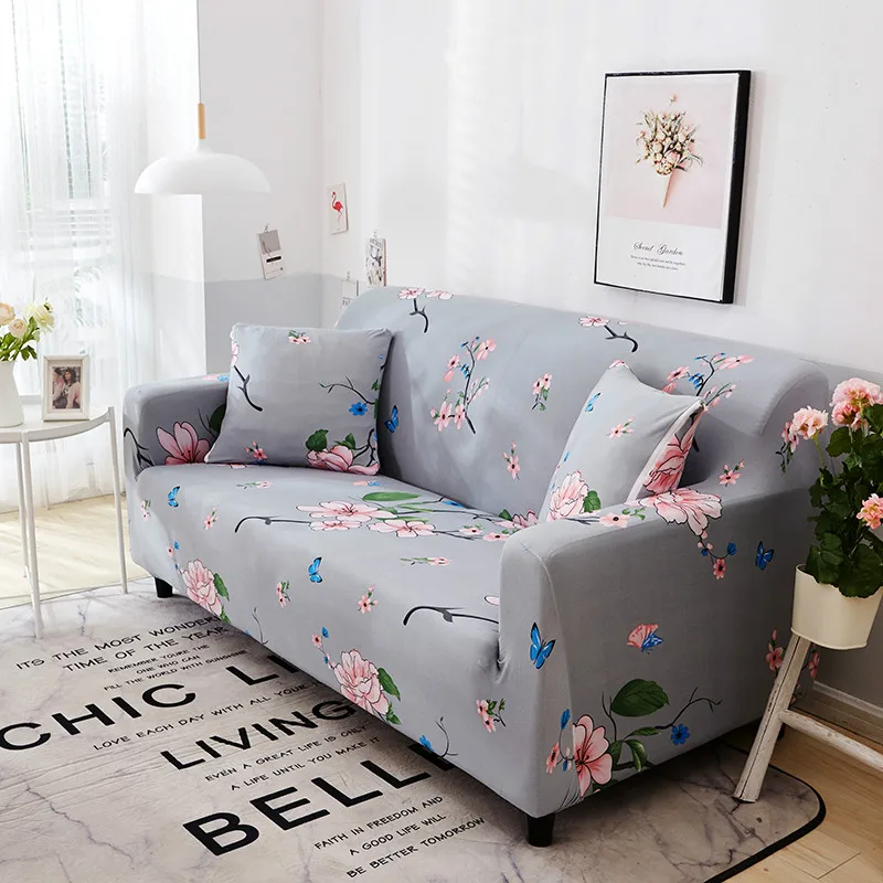 

Morden Flowers Sofa Slipcovers Tight Wrap All-inclusive Slip-resistant Elastic Cubre Sofa Towel Corner Sofa Cover