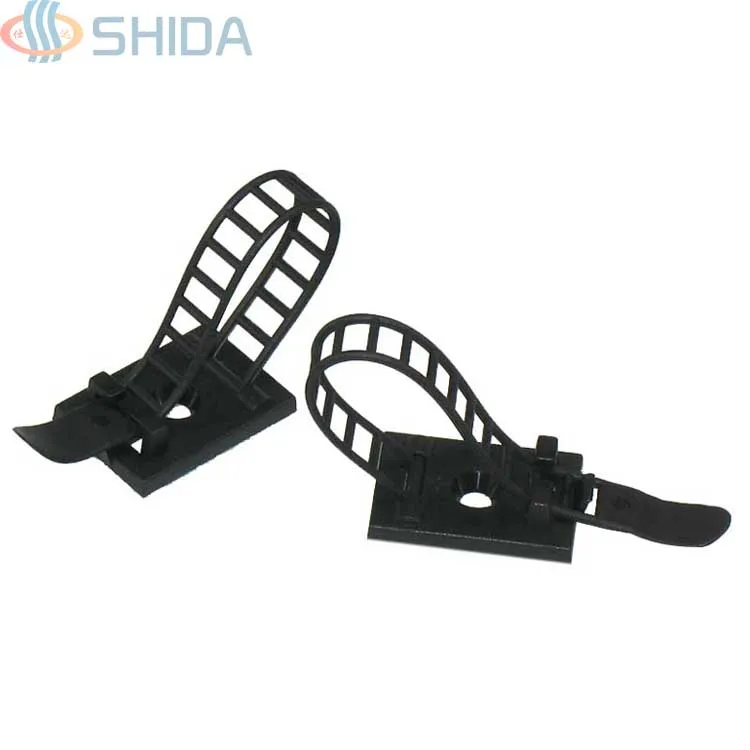 

100pcs CL-3 Black adjustable cable clamp Adjustable Wire Clips Clamp Line Cable clips with self adhesive tape