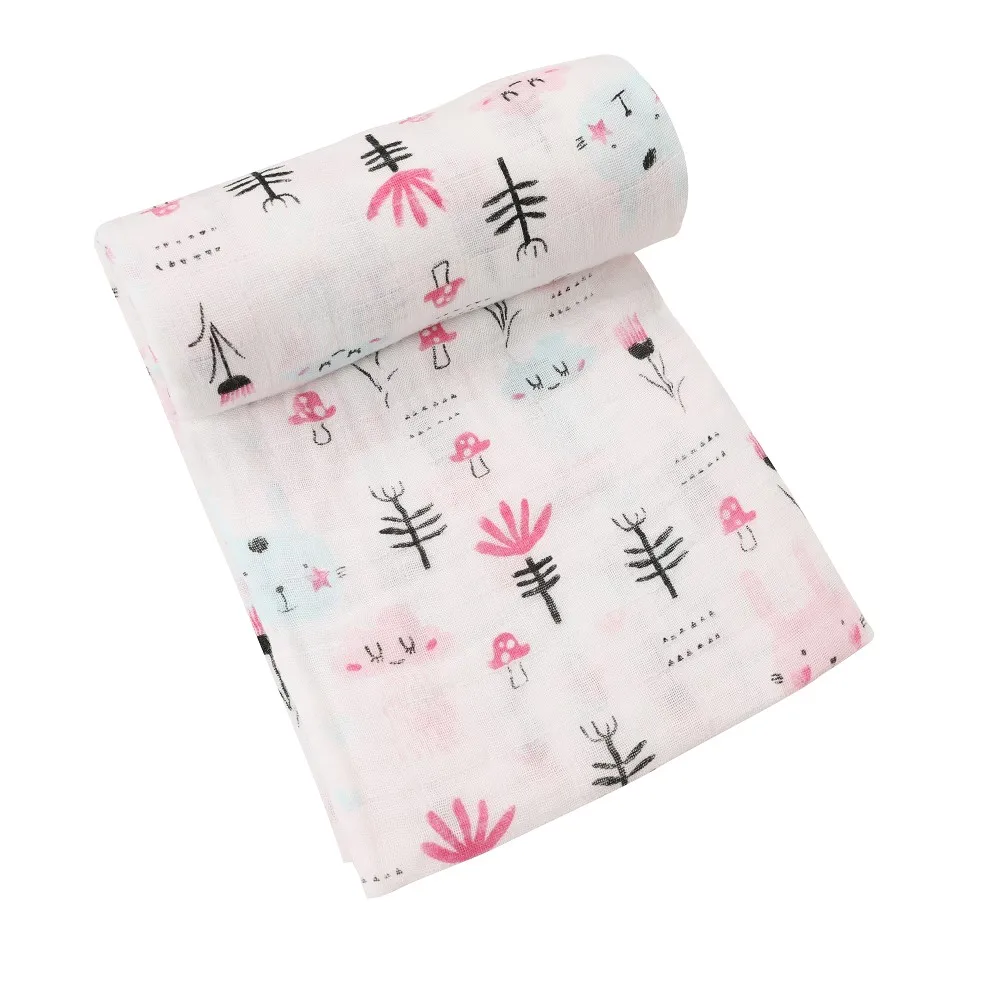 Muselina algodón bebé Swaddles suave recién nacido mantas de baño de gasa para bebé saco de dormir funda para cochecito - Цвет: SMA0017