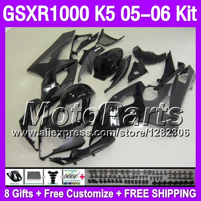 T41 Для SUZUKI GSXR1000 K5 05-06 05 06 GSX R1000 плоские глянцевый черный GSX-R 1000 2005 2006 482 GSX-R1000
