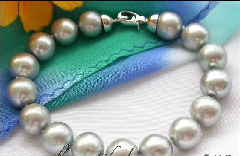 

hot sale FREE SHIPPING ******z3344 8" 12mm gray round freshwater pearl bracelet