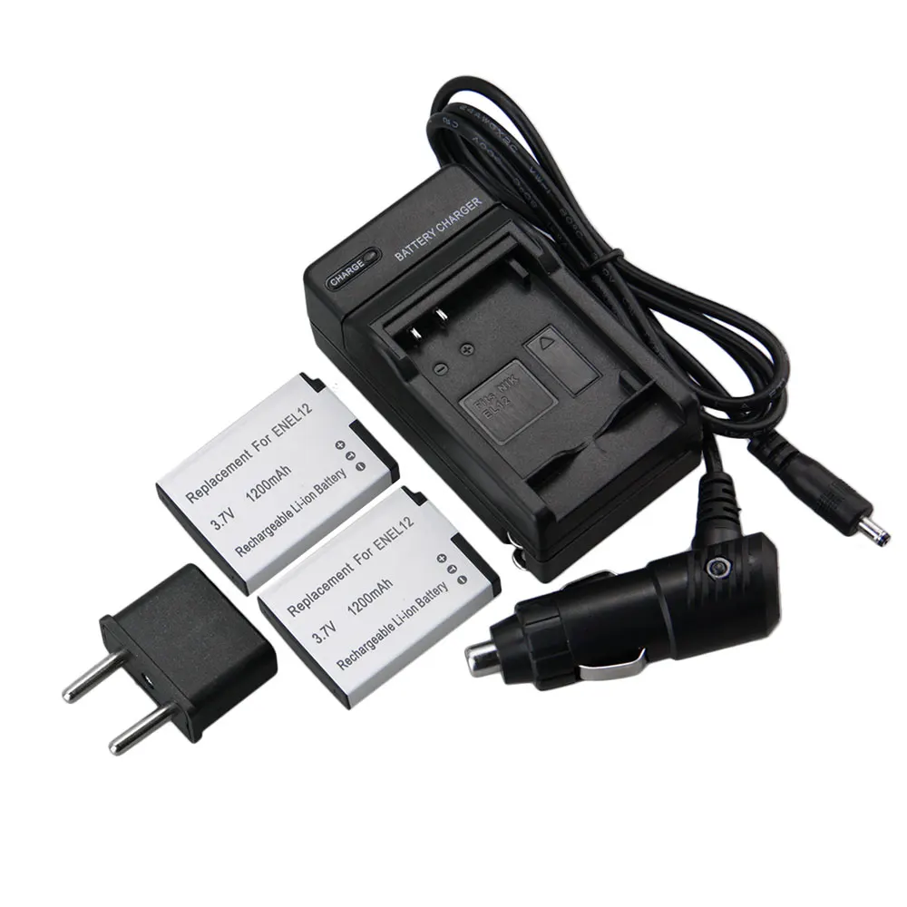 5PCS/Set EN EL12 EN EL12 ENEL12 Camera Battery+Charger+Car Charger+Plug
