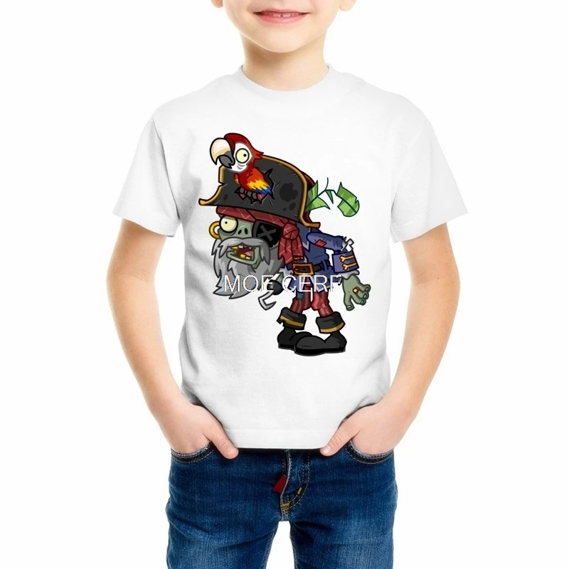 Одежда «Растения против Зомби» Детская одежда футболки для мальчиков с героями мультфильмов футболка с круглым вырезом Детская одежда «Растения против Зомби» 55C-15 - Цвет: 55CB