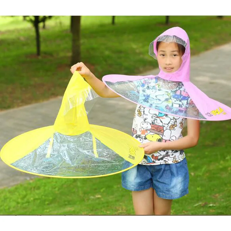 Summer Tent Baby Raincoat Rainy Cowled Head-Mounted Kid Transparent Poncho Kid Tents Male And Female Toys Gift _ - Mobile