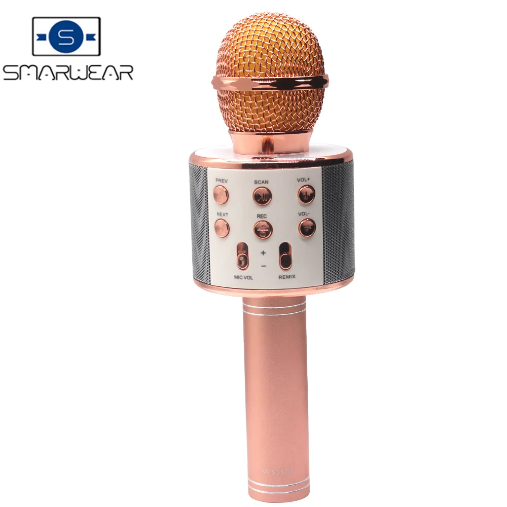 WS858 Wireless Karaoke Microphone Portable Bluetooth mini home KTV for Music Playing and Singing Speaker Player